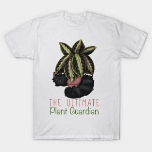 The Ultimate Plant Guardian - Black Cat and Maranta T-Shirt